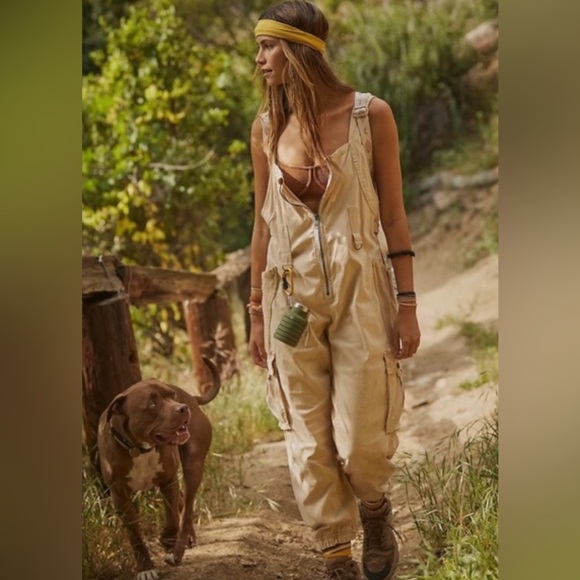 FP Movement by Free People Tan Utility Jumpsuit - Picture 3 of 6